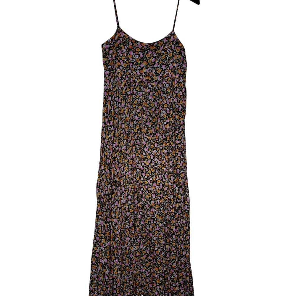 AZEEZA Chic Floral Midi Dress with Spaghetti Straps XS